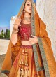 Banarasi Jacquard Silk Orange Wedding Wear Lehenga Choli