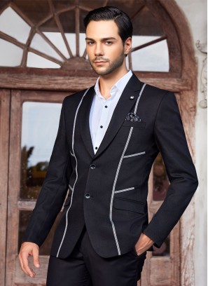 Black Color Blazer In Imported Fabric
