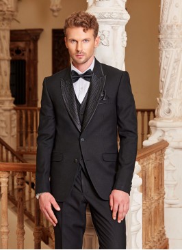 Black Imported Fabric Suit For Men