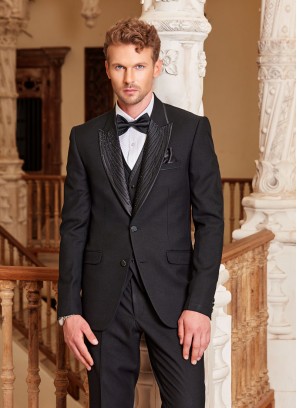 Black Imported Fabric Suit For Men