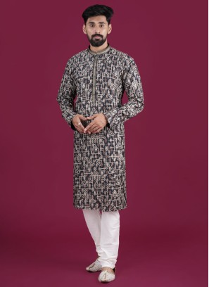 Bottle Green Printed Kurta Pajama Set