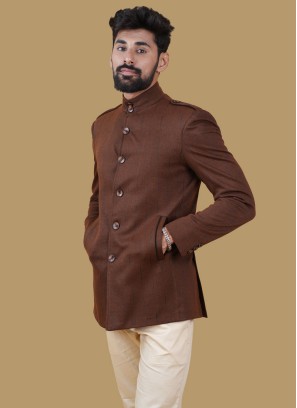 Brown Imported Fabric Blazer For Party