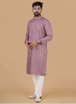 Cotton Multi Color Geometric Printed Kurta