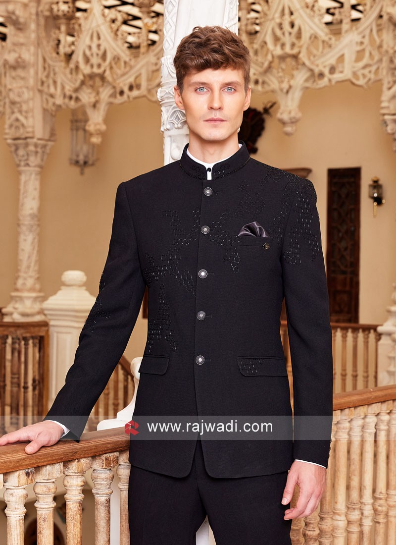 Dark blue 2025 jodhpuri suit