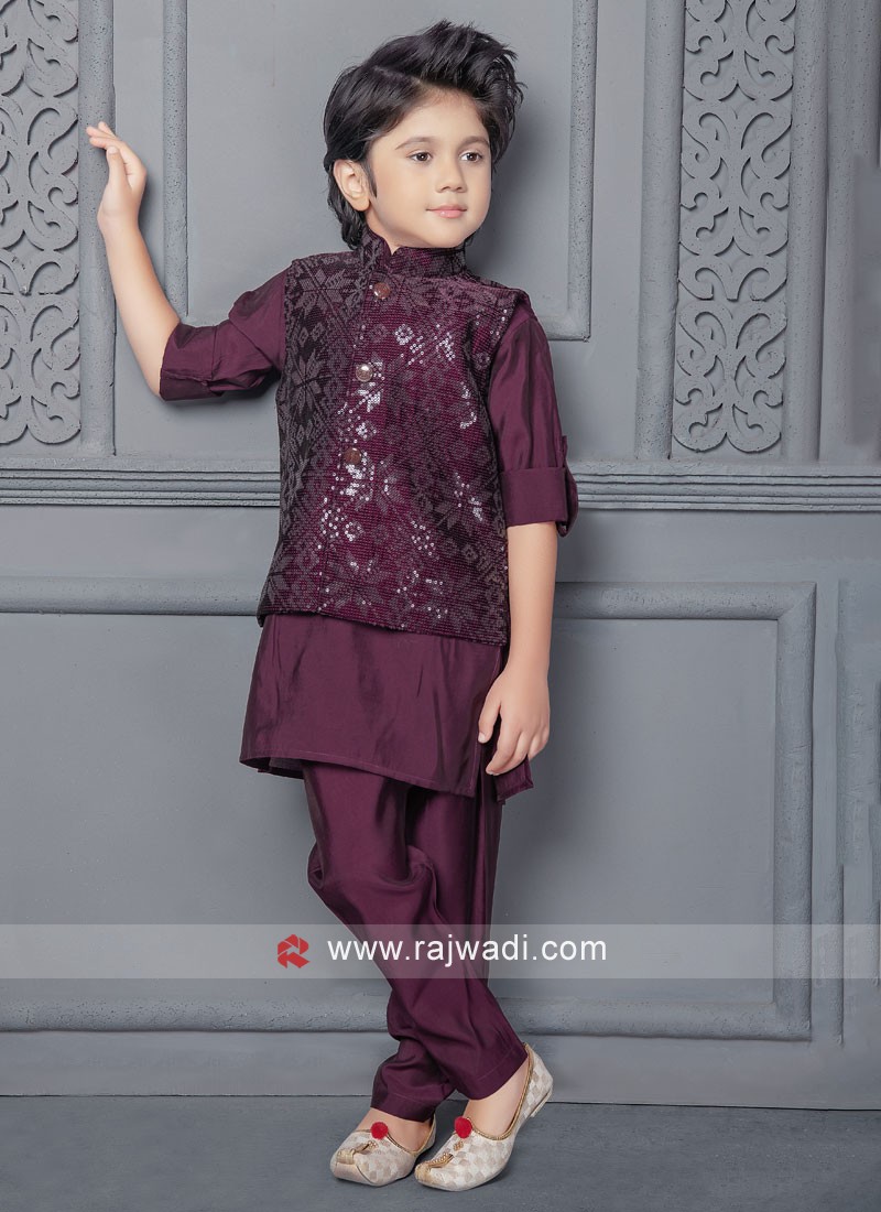 Purple nehru jacket hotsell