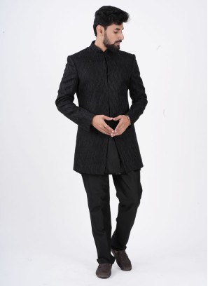 Designer Black Indowestern In Imported