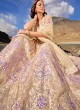 Cream Mirror Embroidered Wedding Lehenga Choli