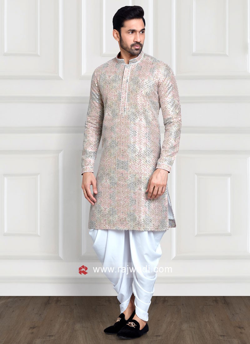 Festive Wear Embroidered Peshawari Style Kurta Pajama