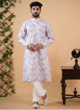 Festive Wear Fancy Printed Kurta Pajama In Silk