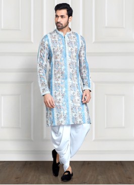 Festive Wear Floral Printed Cotton Peshawari Kurta Pajama