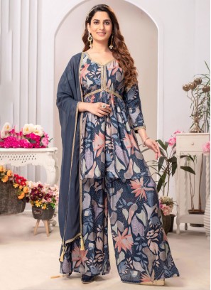 Festive Wear Floral Printed Palazzo Suit