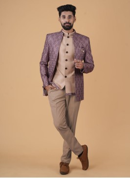 Floral Printed Fancy Jacket Style Jodhpuri Suit