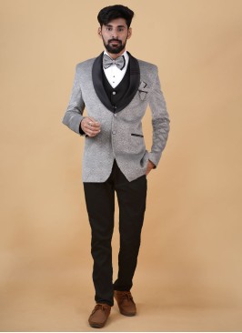 Grey Wedding Imported Fabric Suit