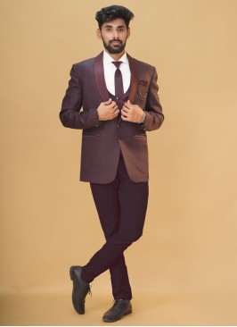 Imported Fabric Wine Suit For Men