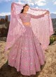 Pink Heavy Embroidered Organza Wedding Lehenga Choli