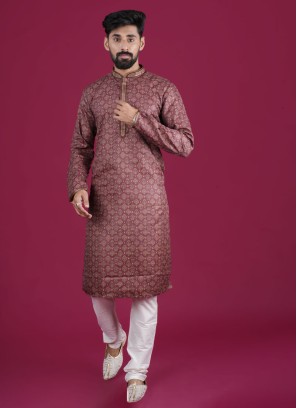 Maroon Mens Kurta Pajama For Wedding