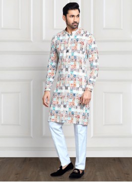 Multi Color Cotton Silk Kurta Pajama For Men