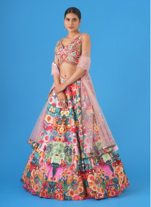 Multi color Printed Designer Lehenga Set