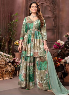 Multi Color Readymade Palazzo Style Suit