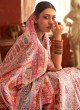 Enchanting Cream Colored Pashnima Silk Saree