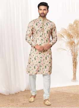 Multi Festive Mens Cotton Kurta Pajama