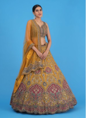 Mustard Yellow Lehenga Choli For Wedding