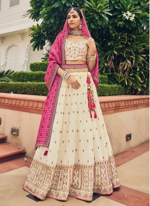 Wedding Wear Off White Embroidered Designer Lehenga Choli