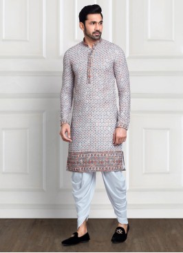 Off White Thread Embroidered Designer Kurta Pajama