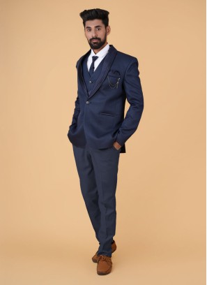 One Buttoned Blue Imported Coat Suit