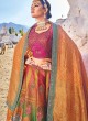Invaluable Multi Color Embroidered Banarasi Jacquard Silk Lehenga Choli