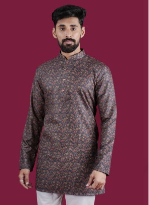 Paisley Print Festive Wear Peacock Green Kurta