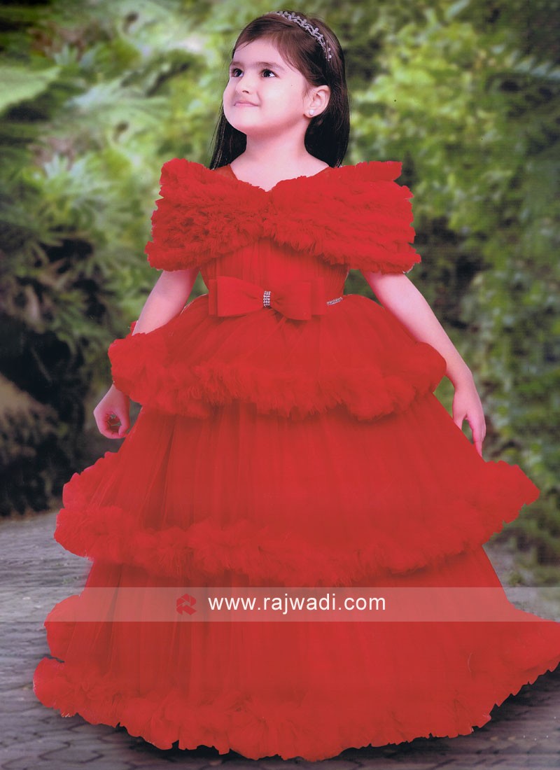 Red Partywear Gown for women – www.soosi.co.in