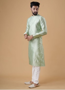 Pista Green Silk Kurta Pajama