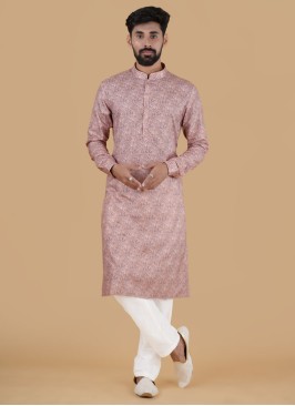 Readymade Brown Color Cotton Printed Kurta