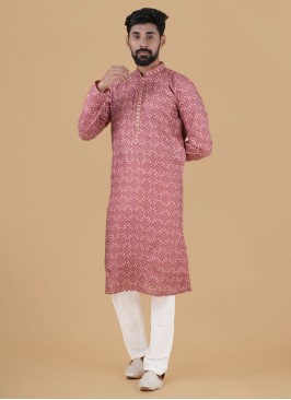 Readymade Fancy Printed Kurta Pajama For Men