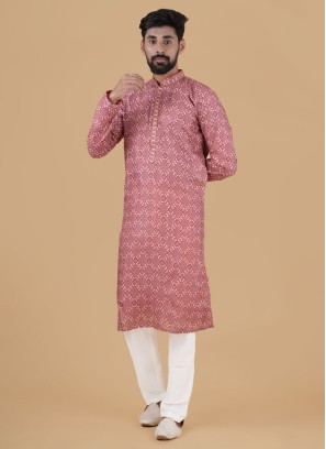 Readymade Fancy Printed Kurta Pajama For Men