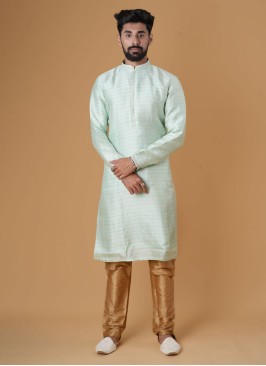 Readymade Kurta Pajama In Aqua Color