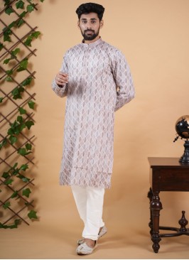 Readymade Light Brown Kurta Pajama For Men