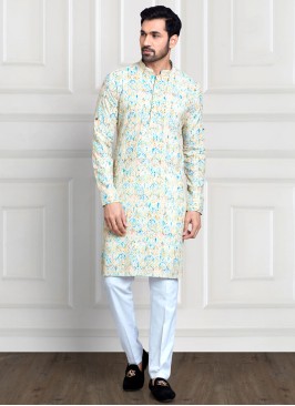 Readymade Multi Color Cotton Silk Kurta Pajama