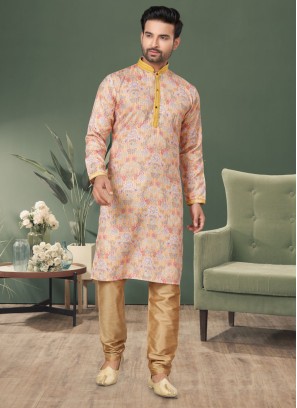 Readymade Yellow Color Cotton Kurta Pajama