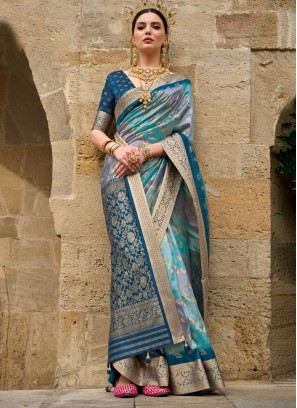 Multi Color Weaving Work Silk Saree