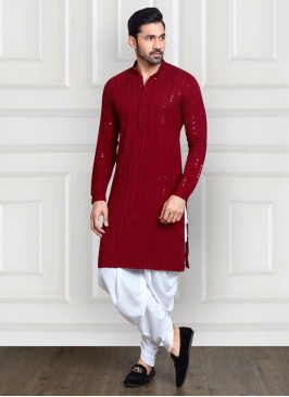 Sequins Embroidered Dhoti Style Kurta Pajama