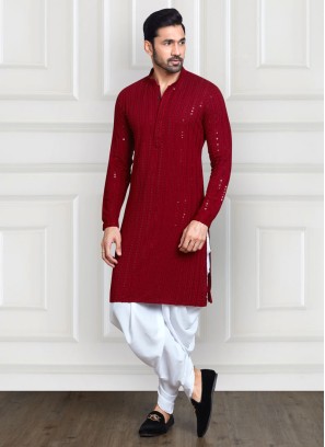 Sequins Embroidered Dhoti Style Kurta Pajama