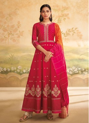 Shagufta Designer Red Color Anarkali Suit