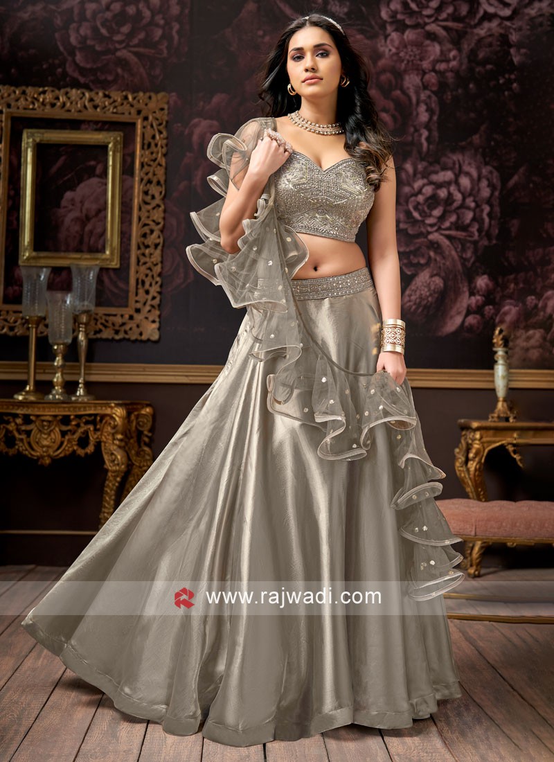 Silver color lehenga on sale choli