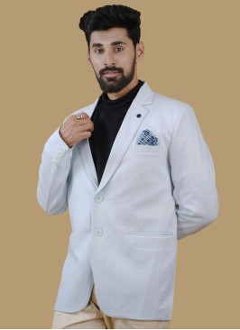 Sky Blue Blazer For Wedding Wear