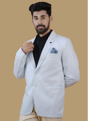 Sky Blue Blazer For Wedding Wear