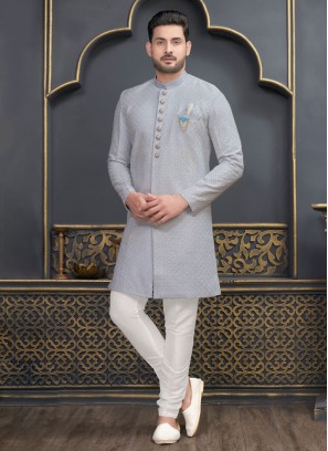Buy REBELLO The Complete Fashion Men's Royal 4 Pcs Indo Western Set -  Includes Indo Western, Kurta, Polo Pant, and a Pocket  Square||Size-38||Color-White Online at Best Prices in India - JioMart.