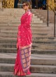 Khadi Silk Deep Pink Weaving Contemporary Saree