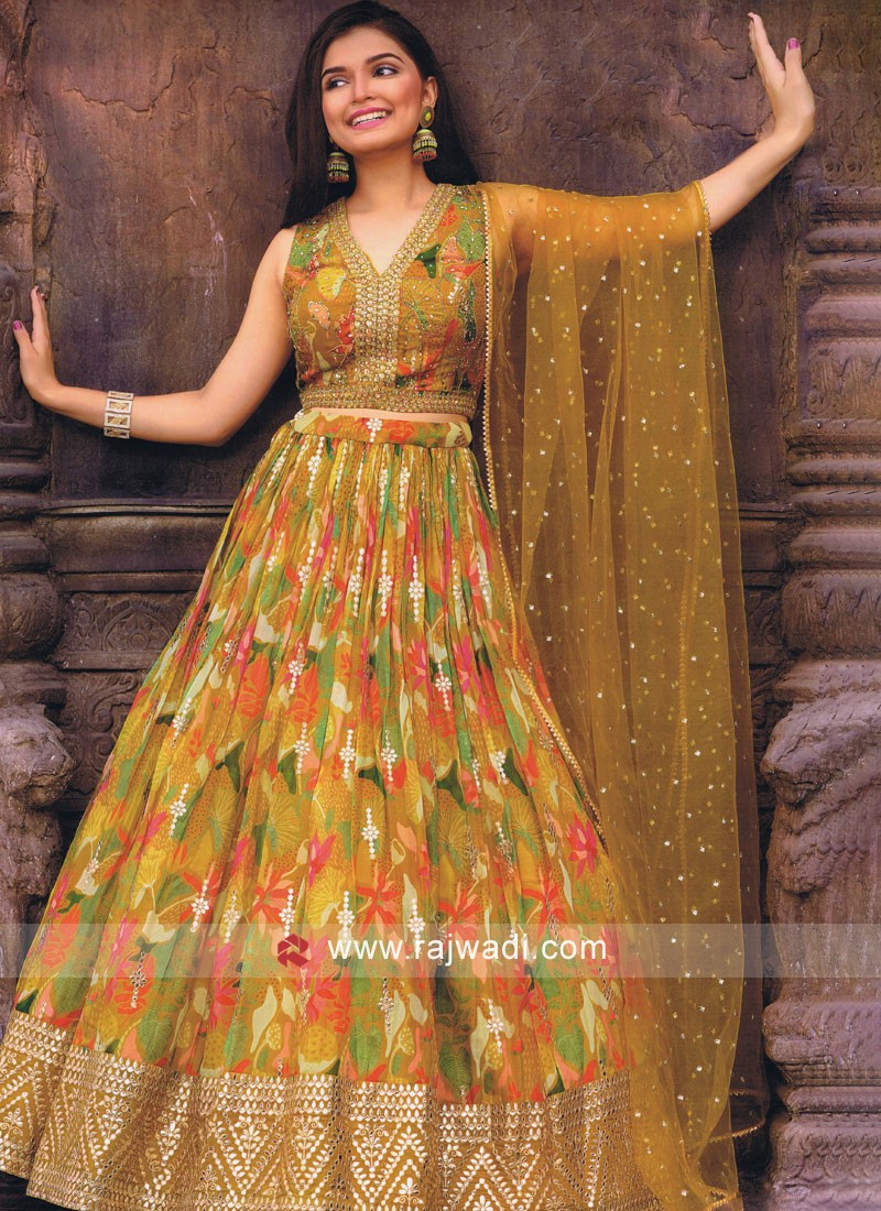 Buy Radiant Yellow Art Silk Designer Lehenga Choli - Inddus.com